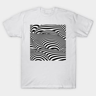 2D look Strips Art black and white T-Shirt